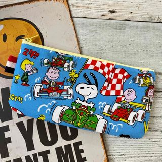 PEANUTS カーレース フラットポーチ ペンケース(ポーチ)