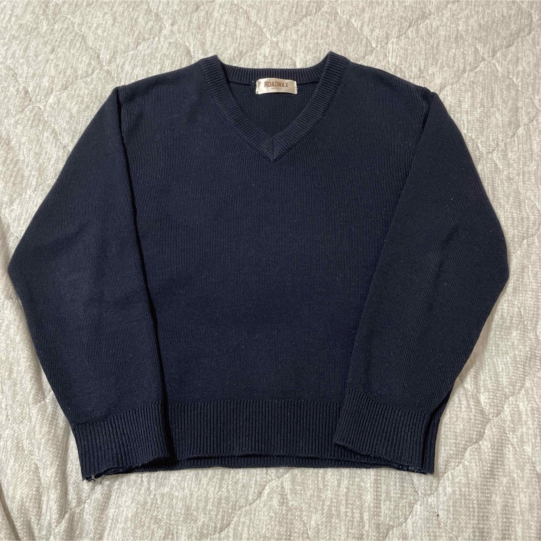 Vネックセーター140cm  ネイビー系 学校 キッズ/ベビー/マタニティのキッズ服女の子用(90cm~)(ニット)の商品写真