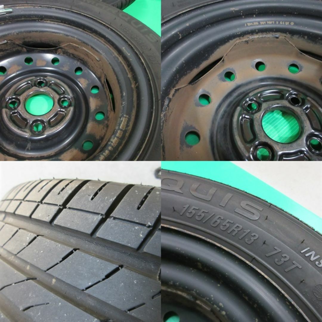 スズキ(スズキ)のアルト 155/65R13 2021-2022年バリ山夏タイヤ モコ スズキ純正 自動車/バイクの自動車(タイヤ・ホイールセット)の商品写真