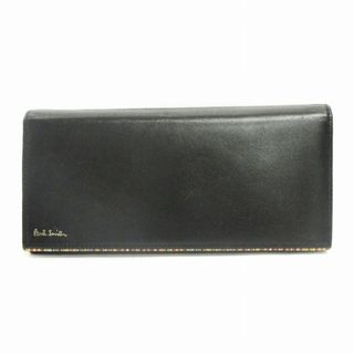 ポールスミス(Paul Smith)のポールスミス マルチカラー ストライプ ポイント 長財布 PSC756 黒(長財布)