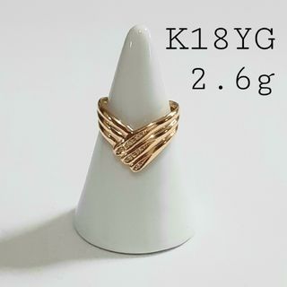 K18YGリング D0.03ct 2.6g 18金指輪(リング(指輪))