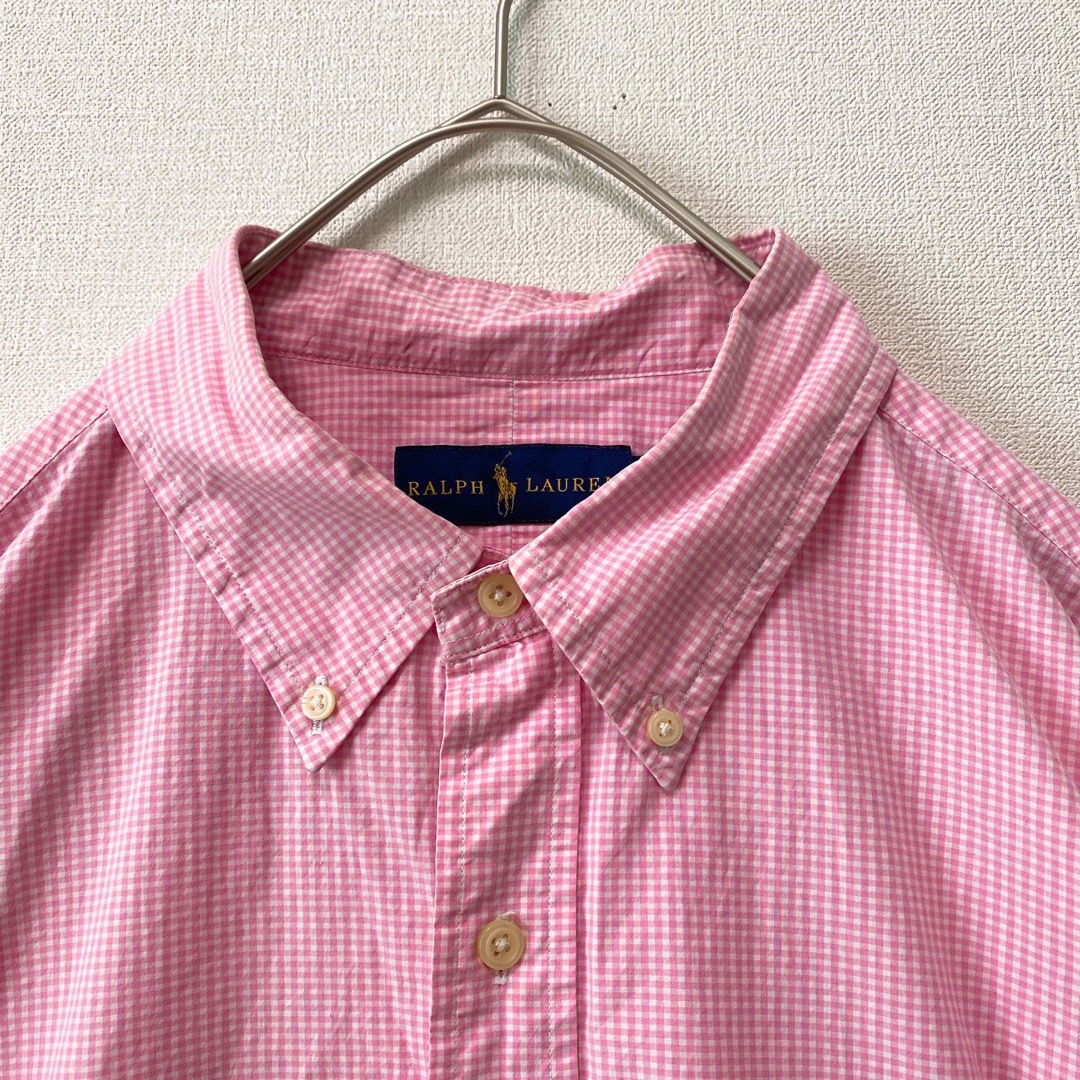 Ralph Lauren(ラルフローレン)のラルフローレン　半袖シャツ　ボタンダウン　チェック　カラーポニー　男女兼用　XL メンズのトップス(シャツ)の商品写真