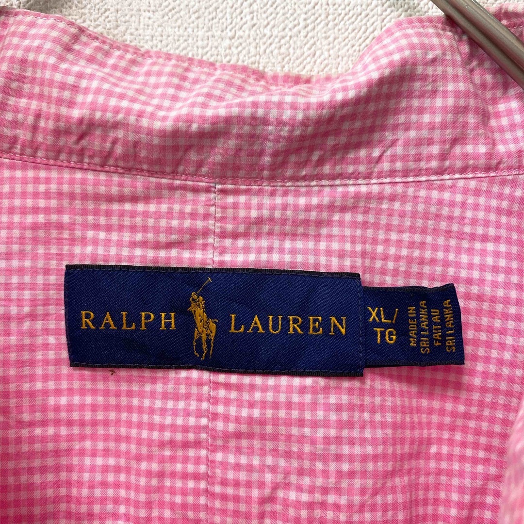 Ralph Lauren(ラルフローレン)のラルフローレン　半袖シャツ　ボタンダウン　チェック　カラーポニー　男女兼用　XL メンズのトップス(シャツ)の商品写真