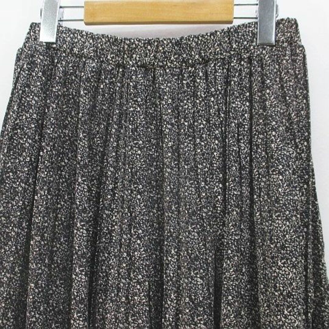 grove(グローブ)のgrove ロング丈 プリーツスカート スカート M 黒系 ブラック 総柄  レディースのスカート(ロングスカート)の商品写真