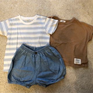 MUJI (無印良品) - 無印良品　pairmanon 100サイズ キッズ夏服 3点セット