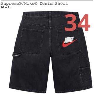 シュプリーム(Supreme)のSupreme Nike denim short   Black   34(デニム/ジーンズ)