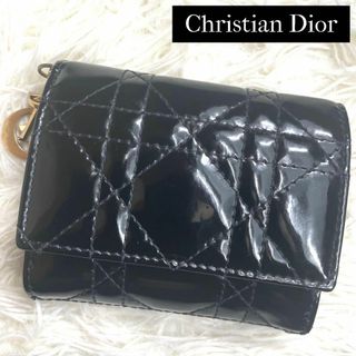 Christian Dior - ⋟美品⋞ / クリスチャンディオール レディディオールパテントロータスウォレット