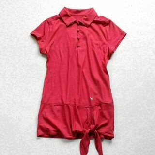 キャロウェイ(Callaway)のキャロウェイ　裾リボン　半袖　シャツ　ポロシャツ　ピンク　S　レディース　ゴルフ(ウエア)