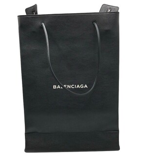 Balenciaga - 　バレンシアガ BALENCIAGA ノースサウス ショッピングバッグM 482545 ブラック/シルバー金具 レザー ユニセックス トートバッグ