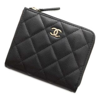 シャネル コインケース マトラッセ ココマーク キャビアスキン L字ファスナー AP3999 CHANEL 財布 カードケース 黒