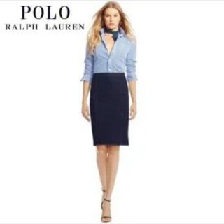 ラルフローレン(Ralph Lauren)の美品 6 ラルフローレン タイト デニムスカート ひざ丈(ひざ丈スカート)