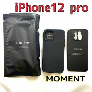 iPhone 12 pro スマホカバー 【MOMENT】黒 新品 スマホケース(iPhoneケース)