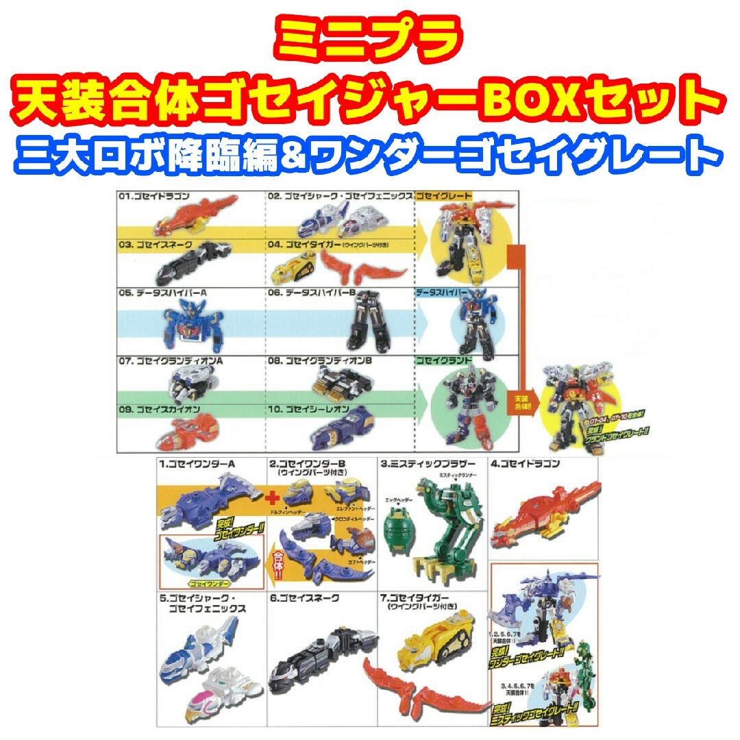 BANDAI - ミニプラ 天装合体ゴセイジャー 三大ロボ、降臨編 BANDAI - ミニプラ 天装合体ゴセイジャー 三大ロボ、降臨編