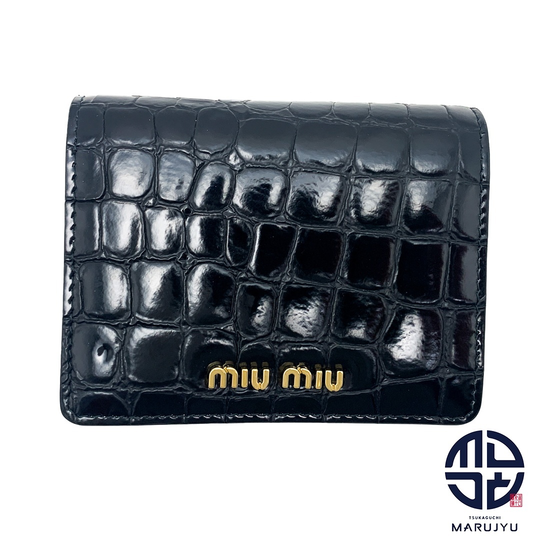 新品 MIUMIU ミュウミュウ 二つ折り財布 5MV204 ブラック品番5MV204