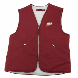 シュプリーム(Supreme)の美品 レア 人気完売品●Supreme NIKE 18AW ベスト フリースボア シュプリーム ナイキ リバーシブル 中綿入り メンズ Sサイズ ロゴ刺繍(ベスト)