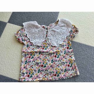 シーイン(SHEIN)の【未着用】 SHEIN ベビー服　襟付きTシャツ　半袖カットソー　サイズ90cm(ブラウス)