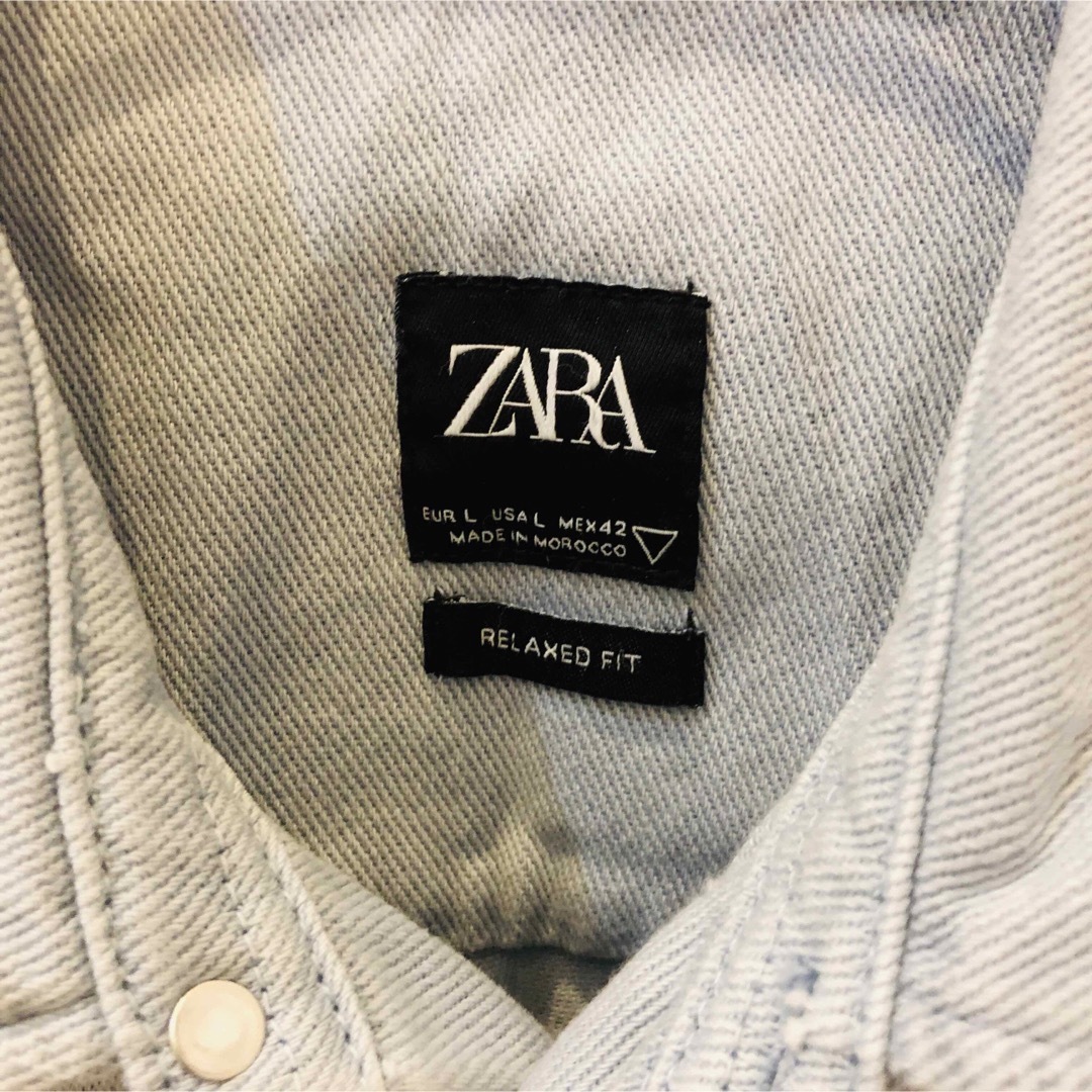 ZARA(ザラ)の【ZARA】デニムシャツ　古着　袖切替　バックデザイン　L メンズのトップス(シャツ)の商品写真