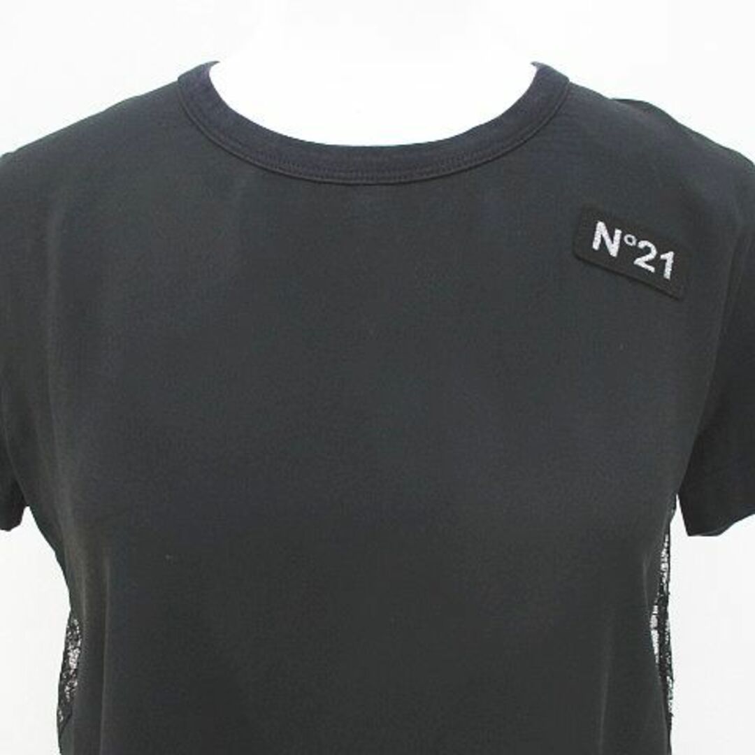 N°21(ヌメロヴェントゥーノ)のN°21 半袖 Tシャツ カットソー チュニック 絹 シルク 38 黒 ブラック レディースのトップス(カットソー(半袖/袖なし))の商品写真