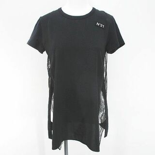 N°21 半袖 Tシャツ カットソー チュニック 絹 シルク 38 黒 ブラック