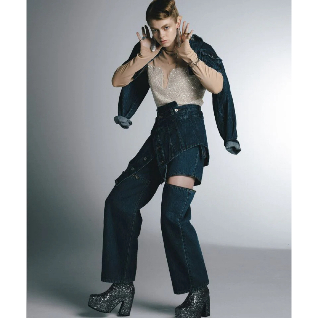 MAISON SPECIAL(メゾンスペシャル)のSide Slash Denim Pants MAISON SPECIAL レディースのパンツ(デニム/ジーンズ)の商品写真