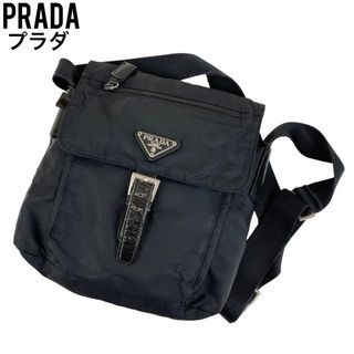 プラダ(PRADA)の✨良品　PRADA プラダ　ショルダーバッグ　メッセンジャー　ブラック　斜め掛け(ショルダーバッグ)