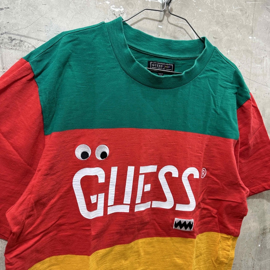 GUESS(ゲス)のGUESS x J.BALVIN ゲス×J.バルヴィン ボーダーTシャツ ラスタ メンズのトップス(Tシャツ/カットソー(半袖/袖なし))の商品写真