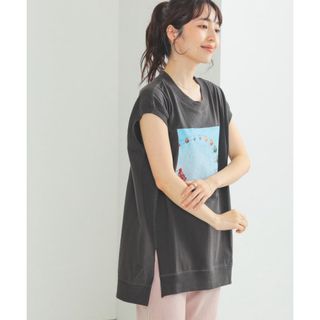 BEAMS - BEAMS HEART  風景プリント Tシャツ　スミクロ