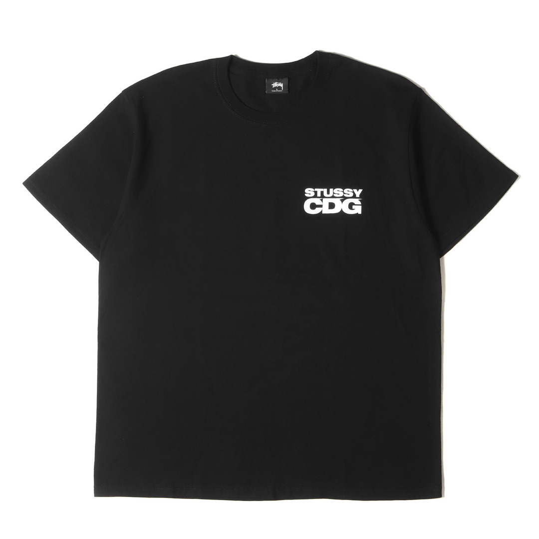 STUSSY(ステューシー)の美品 STUSSY ステューシー Tシャツ サイズ:L 20AW CDG 40周年記念 サーフマン クルーネック 半袖Tシャツ ブラック 黒 トップス カットソー【メンズ】【中古】 メンズのトップス(Tシャツ/カットソー(半袖/袖なし))の商品写真