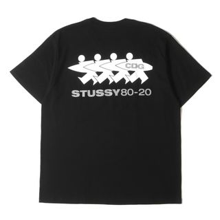 ステューシー(STUSSY)の美品 STUSSY ステューシー Tシャツ サイズ:L 20AW CDG 40周年記念 サーフマン クルーネック 半袖Tシャツ ブラック 黒 トップス カットソー【メンズ】【中古】(Tシャツ/カットソー(半袖/袖なし))