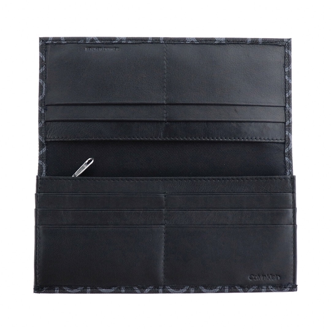 Calvin Klein(カルバンクライン)のカルバンクライン 二つ折り長財布 CKロゴ モノグラム 79467 ブラック メンズのファッション小物(長財布)の商品写真
