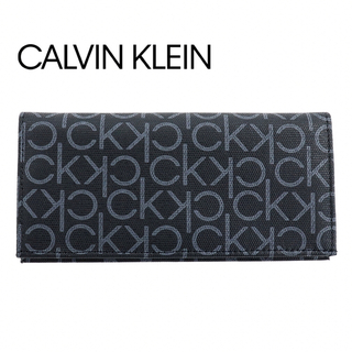 カルバンクライン(Calvin Klein)のカルバンクライン 二つ折り長財布 CKロゴ モノグラム 79467 ブラック(長財布)