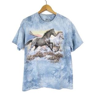 アザー(other)のTHE MOUNTAIN Tシャツ カットソー 半袖 タイダイ M ブルーグレー(Tシャツ/カットソー(半袖/袖なし))