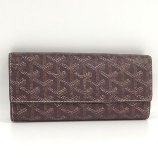 ゴヤール(GOYARD)のGOYARD 2つ折り 長財布 ロゴ レザー ボルドー(財布)