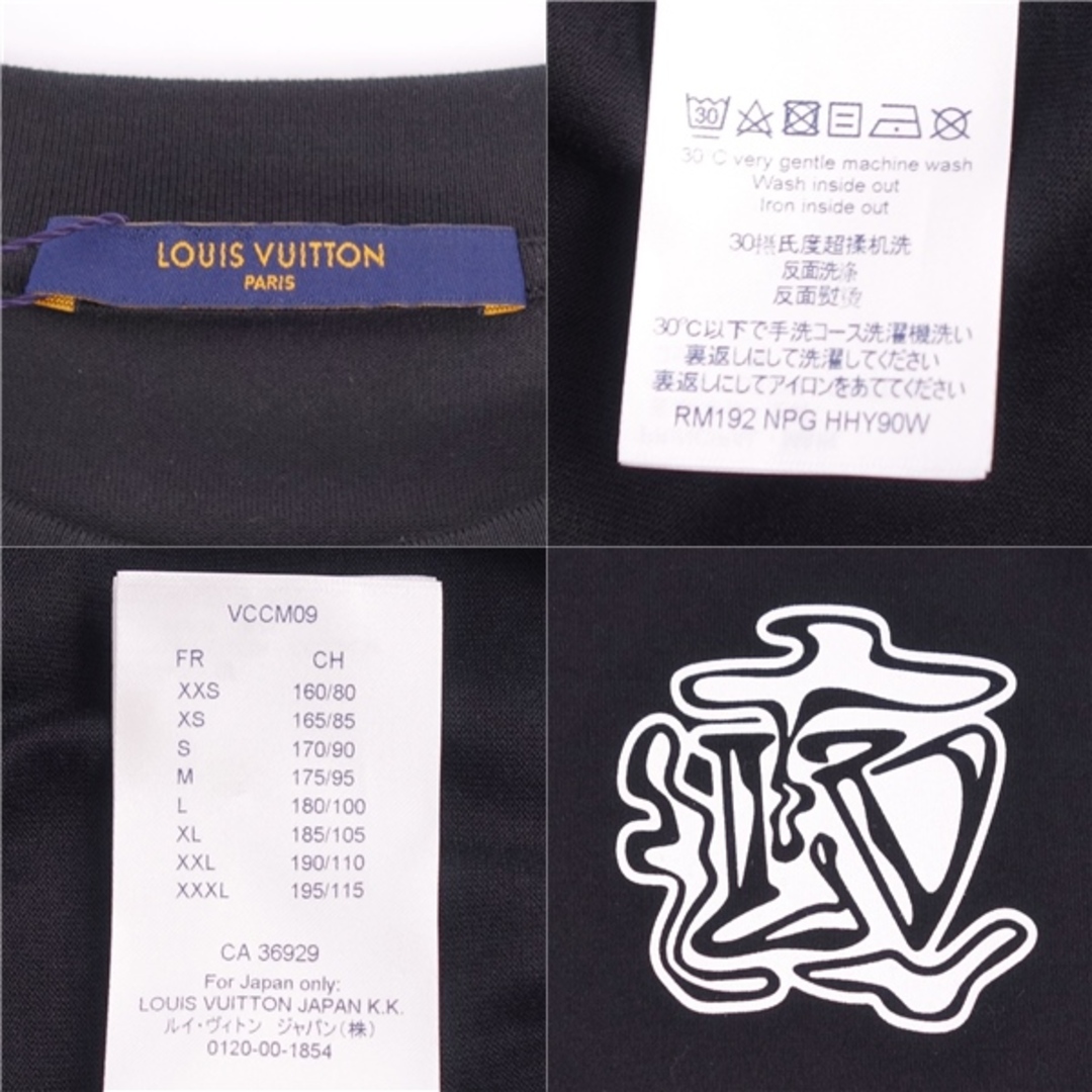 LOUIS VUITTON(ルイヴィトン)の未使用 ルイヴィトン LOUIS VUITTON Tシャツ カットソー 半袖 ショートスリーブ LV スモークプリント トップス メンズ S ブラック/ホワイト メンズのトップス(Tシャツ/カットソー(半袖/袖なし))の商品写真