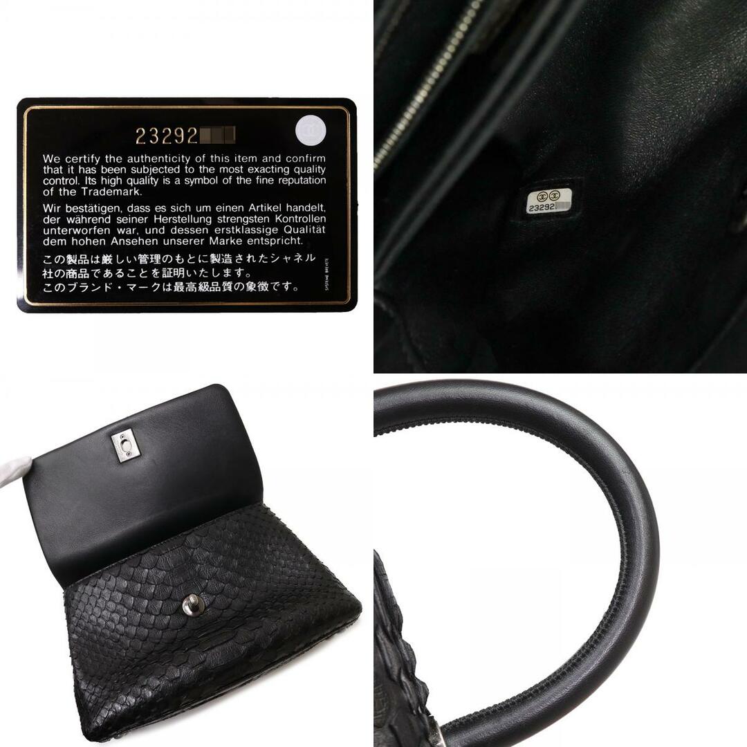 CHANEL(シャネル)のシャネル CHANEL マトラッセ ココマーク トップハンドル 2WAY チェーン ショルダー ハンドバッグ 斜め掛け パイソン カーフスキン レザー ブラック 黒 アンティークシルバー金具 A92990 CHANEL（中古） レディースのバッグ(ハンドバッグ)の商品写真