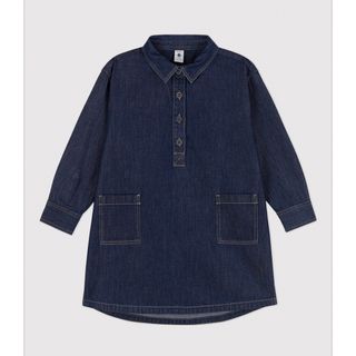 プチバトー(PETIT BATEAU)の【新品タグ無し】petit bateau / デニム襟付きワンピース(ワンピース)