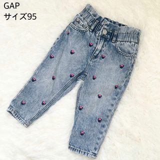 ベビーギャップ(babyGAP)のbaby GAP 2years サイズ95 デニム ミニーちゃん 刺繍 パンツ(パンツ/スパッツ)