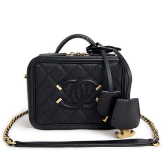 シャネル(CHANEL)のシャネルマトラッセ CCフィリグリー ココマーク 2Way チェーン ショルダー スモール バニティバッグ 斜め掛け キャビアスキン レザー ブラック 黒 アンティークゴールド金具 A93342 CHANEL（新品・未使用品）(ショルダーバッグ)