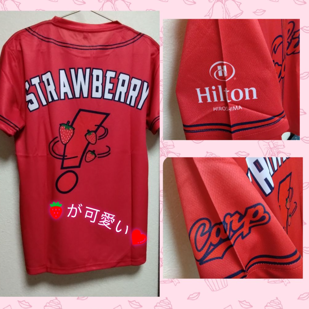 広島東洋カープ(ヒロシマトウヨウカープ)のCarp ×Hilton　可愛い❤コラボTシャツ&カープベア🍓　カープ公認❣️ レディースのトップス(Tシャツ(半袖/袖なし))の商品写真