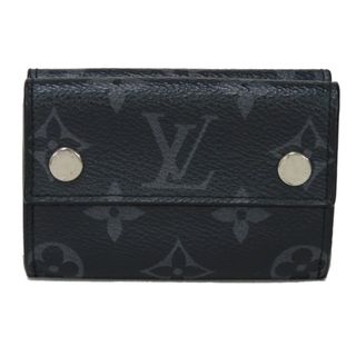 ルイヴィトン(LOUIS VUITTON)のLOUIS VUITTON ルイ・ヴィトン ディスカバリー コンパクト ウォレット LVロゴ フラワー ブラック モノグラム エクリプス ノワール 三つ折り財布 M67630(折り財布)