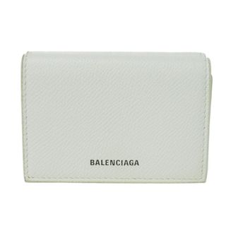 バレンシアガ(Balenciaga)のBALENCIAGA バレンシアガ ヴィル ミニ ウォレット グレイン ホワイト ブラック バイカラー スナップボタン コンパクトウォレット 新ロゴ 三つ折り財布 558208 0OTG3 9000(財布)