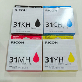 リコー(RICOH)のリコーRICOH 純正インク GC31 GXカートリッジ Lサイズ 4個セット(オフィス用品一般)