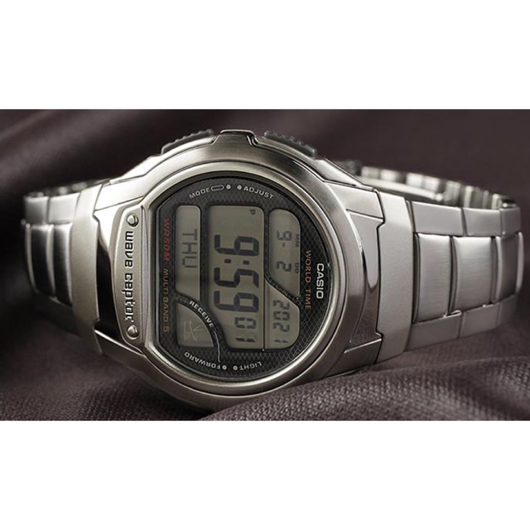 CASIO(カシオ)のカシオ デジタル腕時計　国内正規品新品　レトロデザイン　ステンレス電波時計モデル メンズの時計(腕時計(デジタル))の商品写真