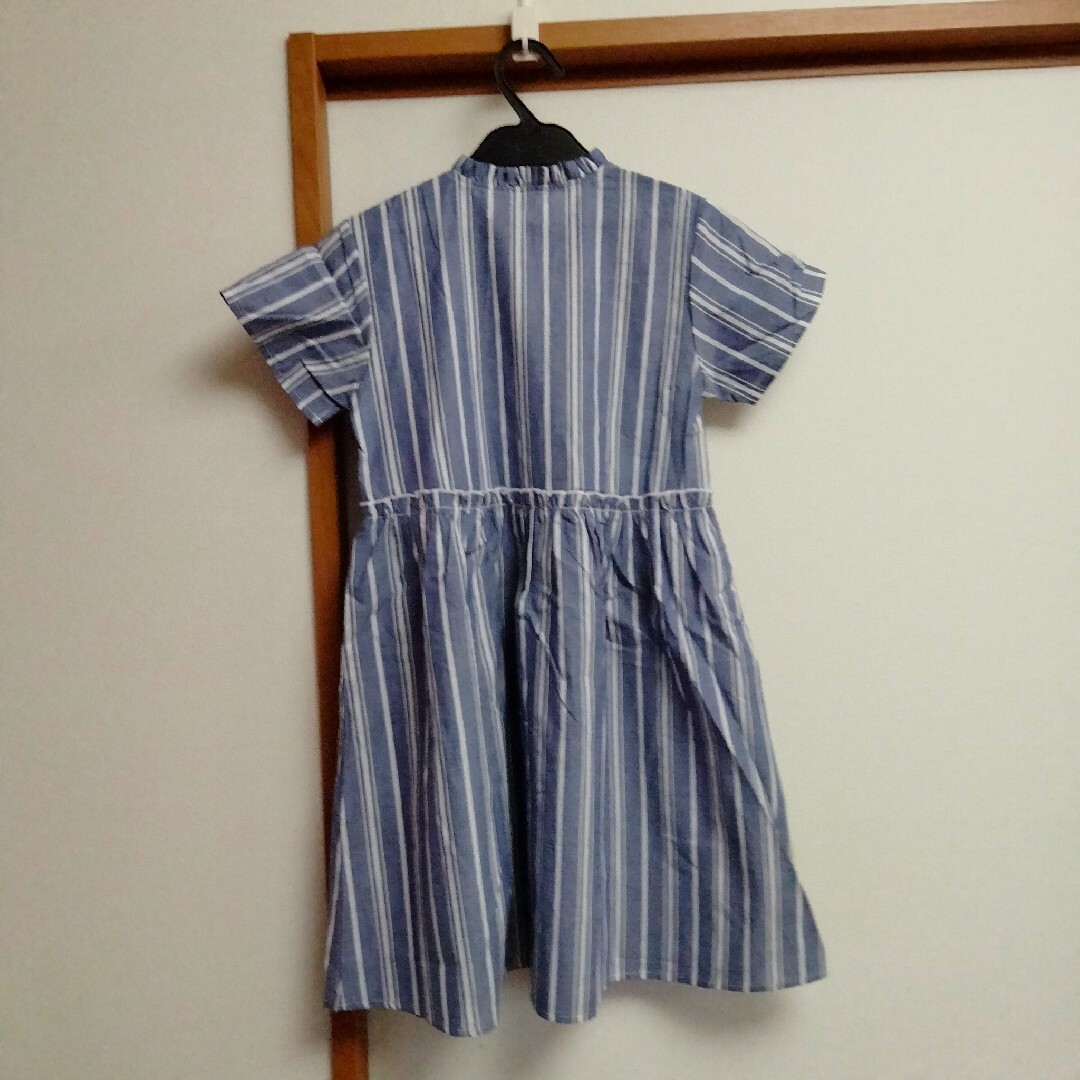 新品　半袖　コットン　 シャツワンピース　130 キッズ/ベビー/マタニティのキッズ服女の子用(90cm~)(ワンピース)の商品写真