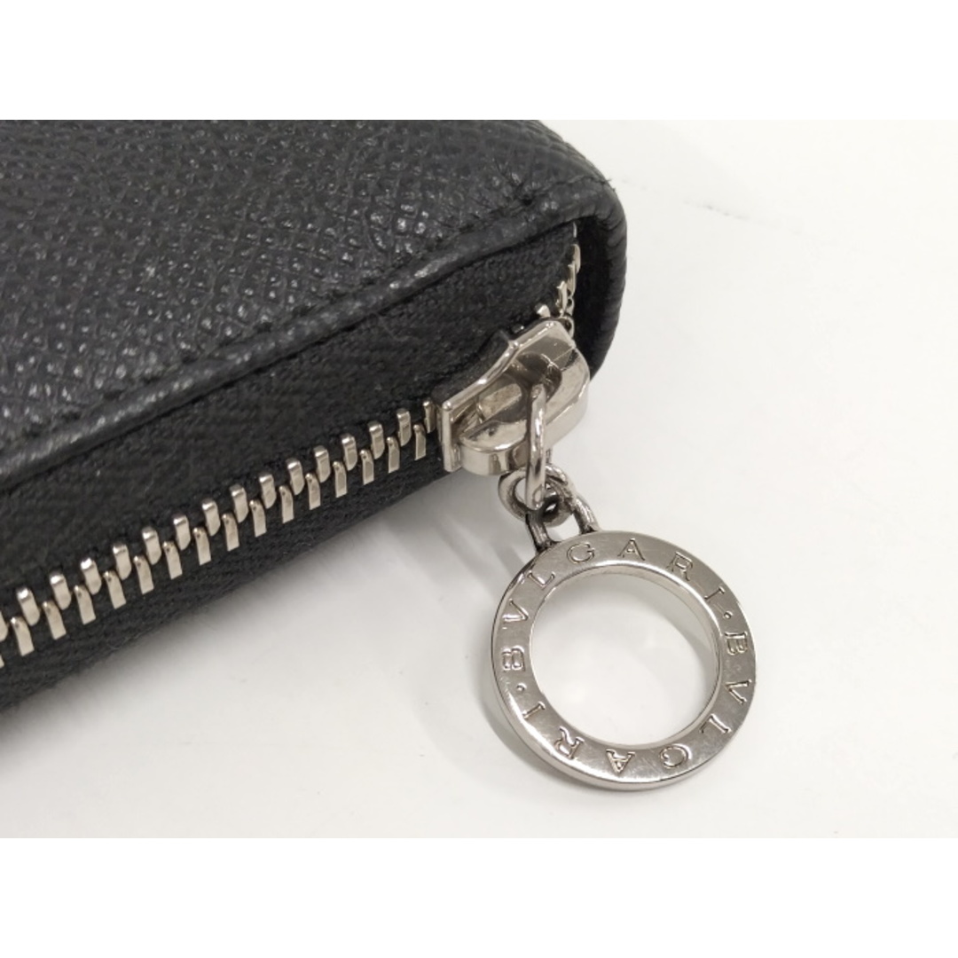 BVLGARI - BVLGARI ラウンドファスナー長財布 レザー ブラックの BVLGARI - BVLGARI ラウンドファスナー長財布 レザー ブラックの