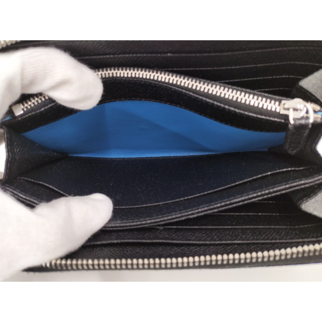 BVLGARI - BVLGARI ラウンドファスナー長財布 レザー ブラックの BVLGARI - BVLGARI ラウンドファスナー長財布 レザー ブラックの