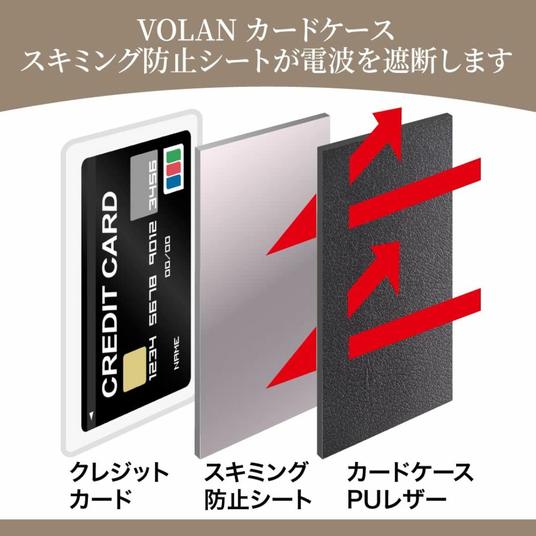 【色: グレー】[VOLAN] スキミング 防止 カード ケース RFID ブロ メンズのバッグ(その他)の商品写真