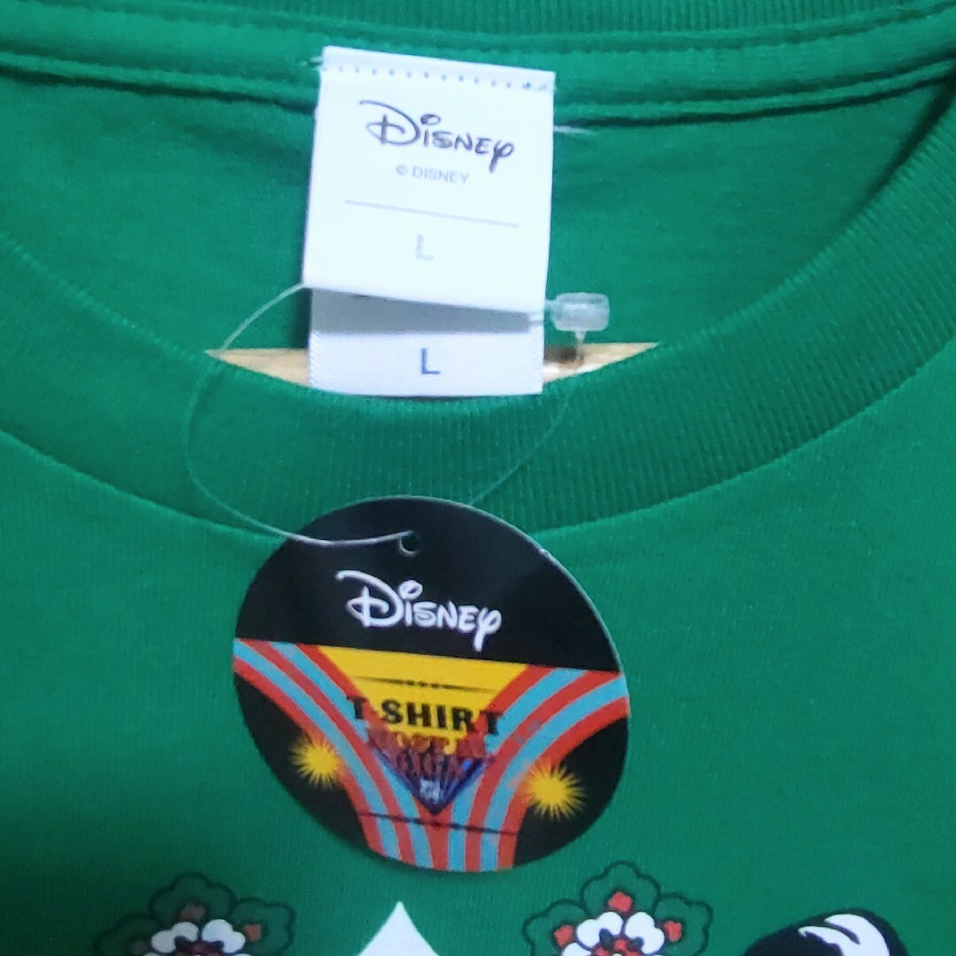 Disney(ディズニー)の【新品】ディズニー チップとデール Tシャツ L グリーン 上質 ゆるダボ メンズのトップス(Tシャツ/カットソー(半袖/袖なし))の商品写真