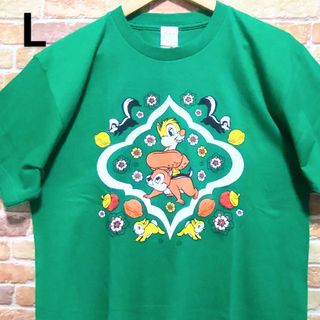 ディズニー(Disney)の【新品】ディズニー チップとデール Tシャツ L グリーン 上質 ゆるダボ(Tシャツ/カットソー(半袖/袖なし))