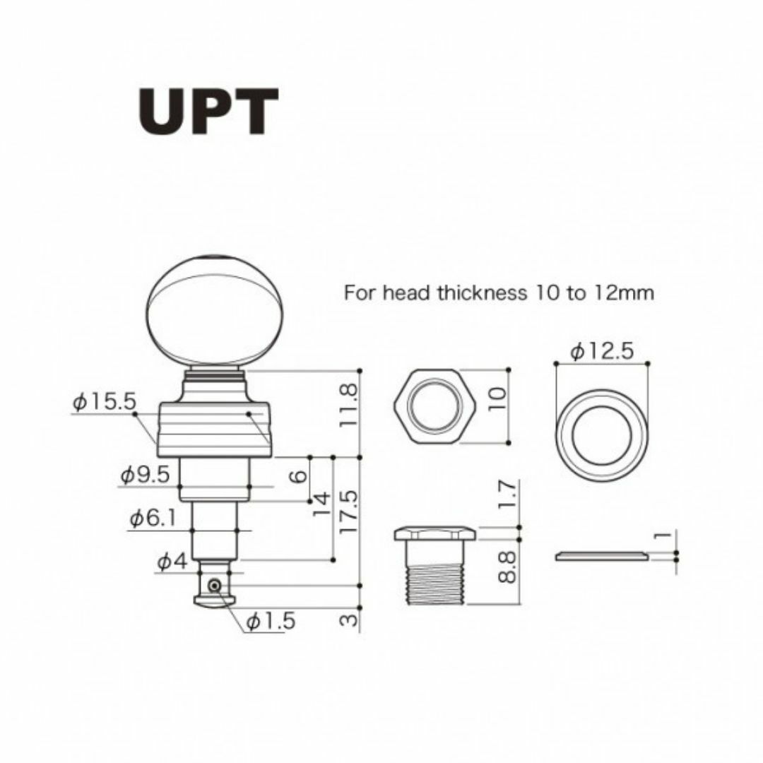 ★GOTOH 高級ウクレレ ペグ UPT-UBN-CW◇国産 高精度 糸巻き 楽器のウクレレ(その他)の商品写真